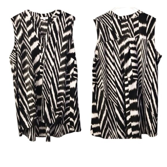 Calvin Klein Tunic Mini Dress Geo Print Funky Top 1X - Picture 1 of 9